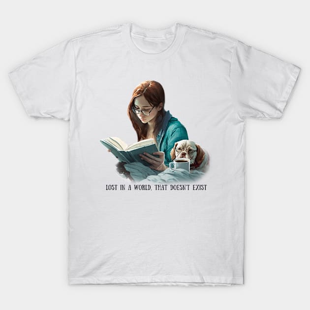 Lost In A World That Doesn't Exist Books Lover T-Shirt by Teeium